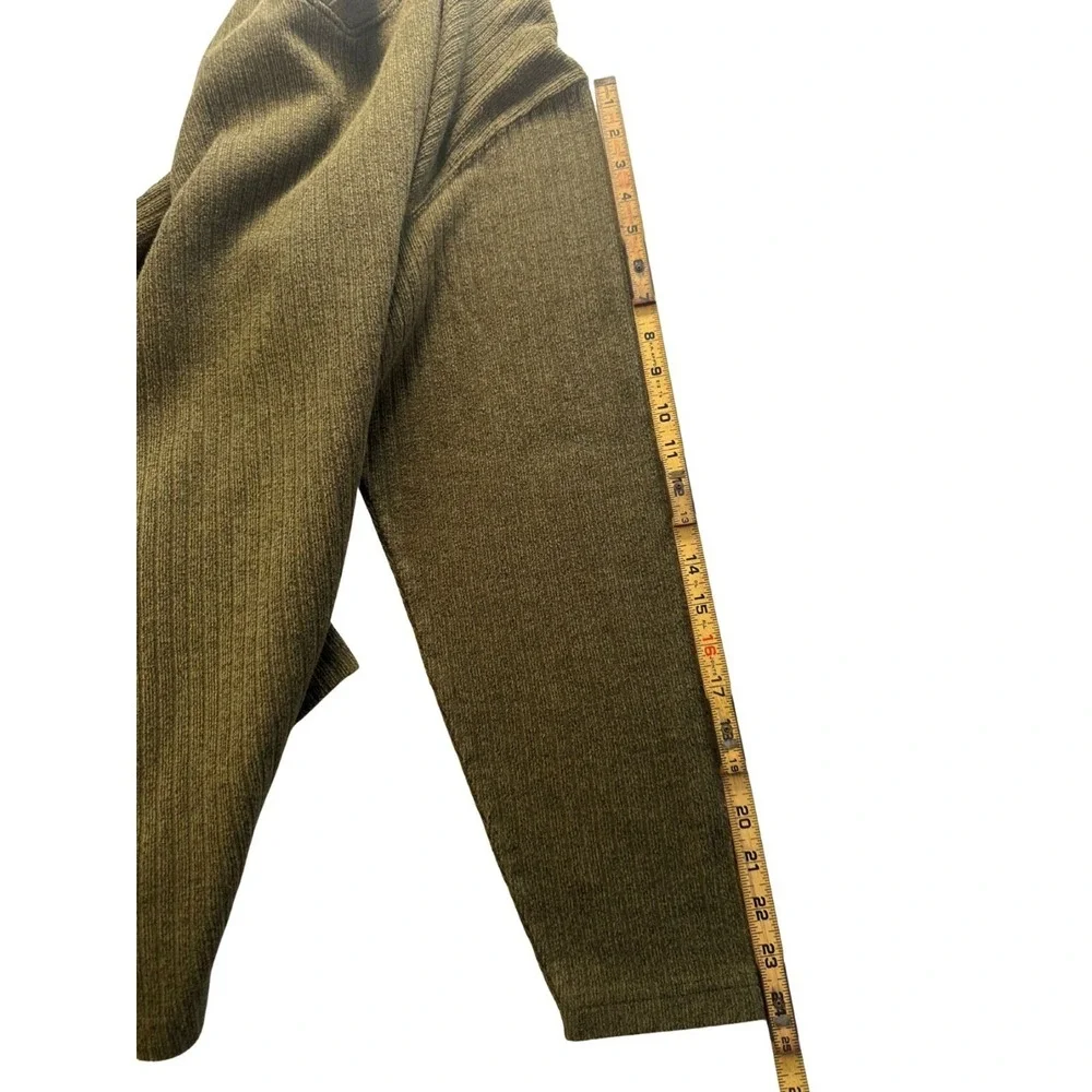 Vintage Benchline L Knit Sweater Fisherman Ribbed Crewneck Pullover Mens‎ Olive